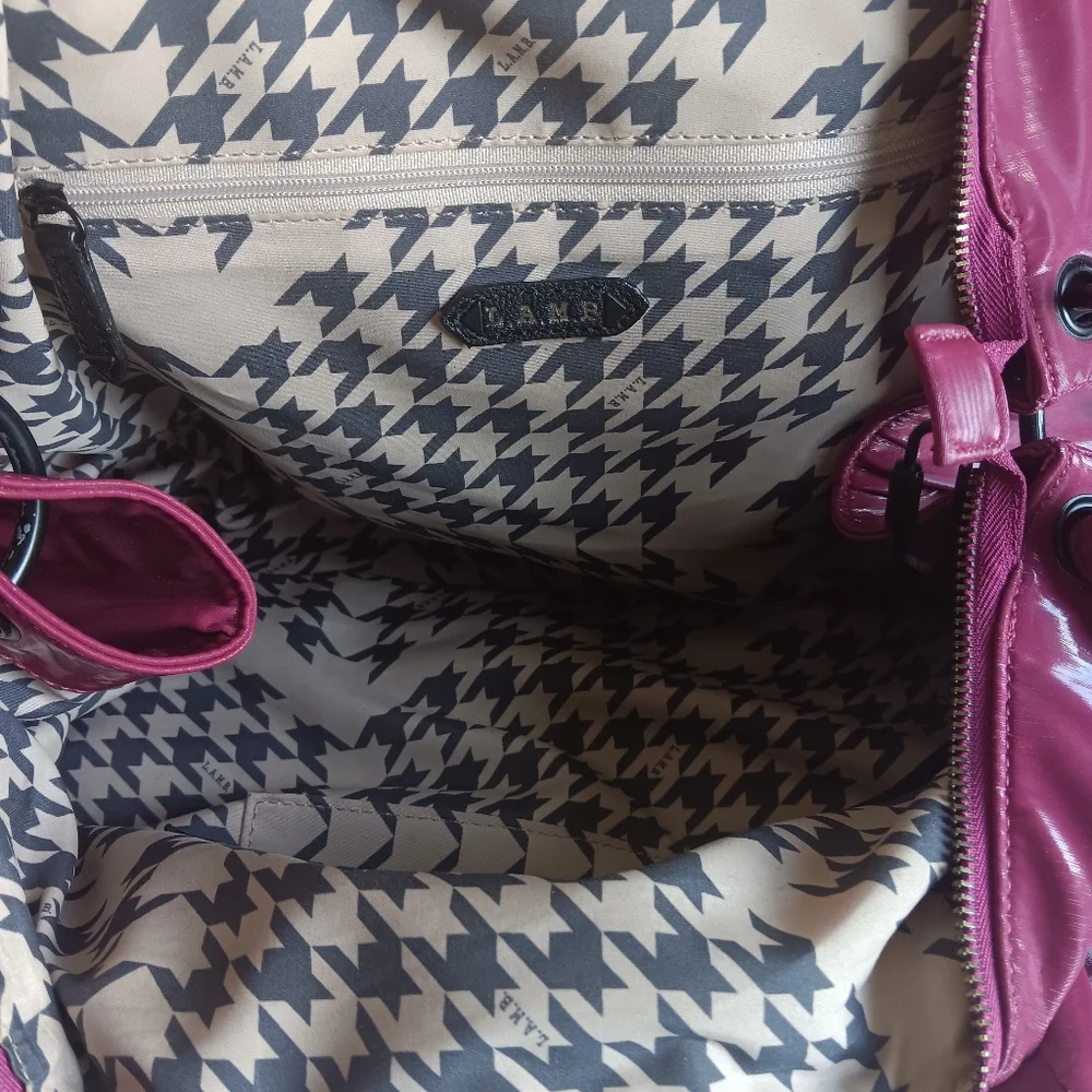 L.A.M.B. Burgundy Purse Shoulder Bag Very Roomy! - Picture 2 of 8